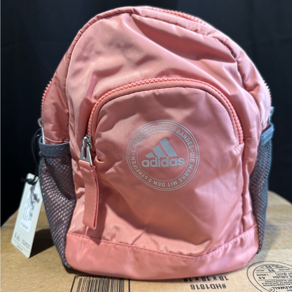 Adidas Coral and Gray Compact Backpack
